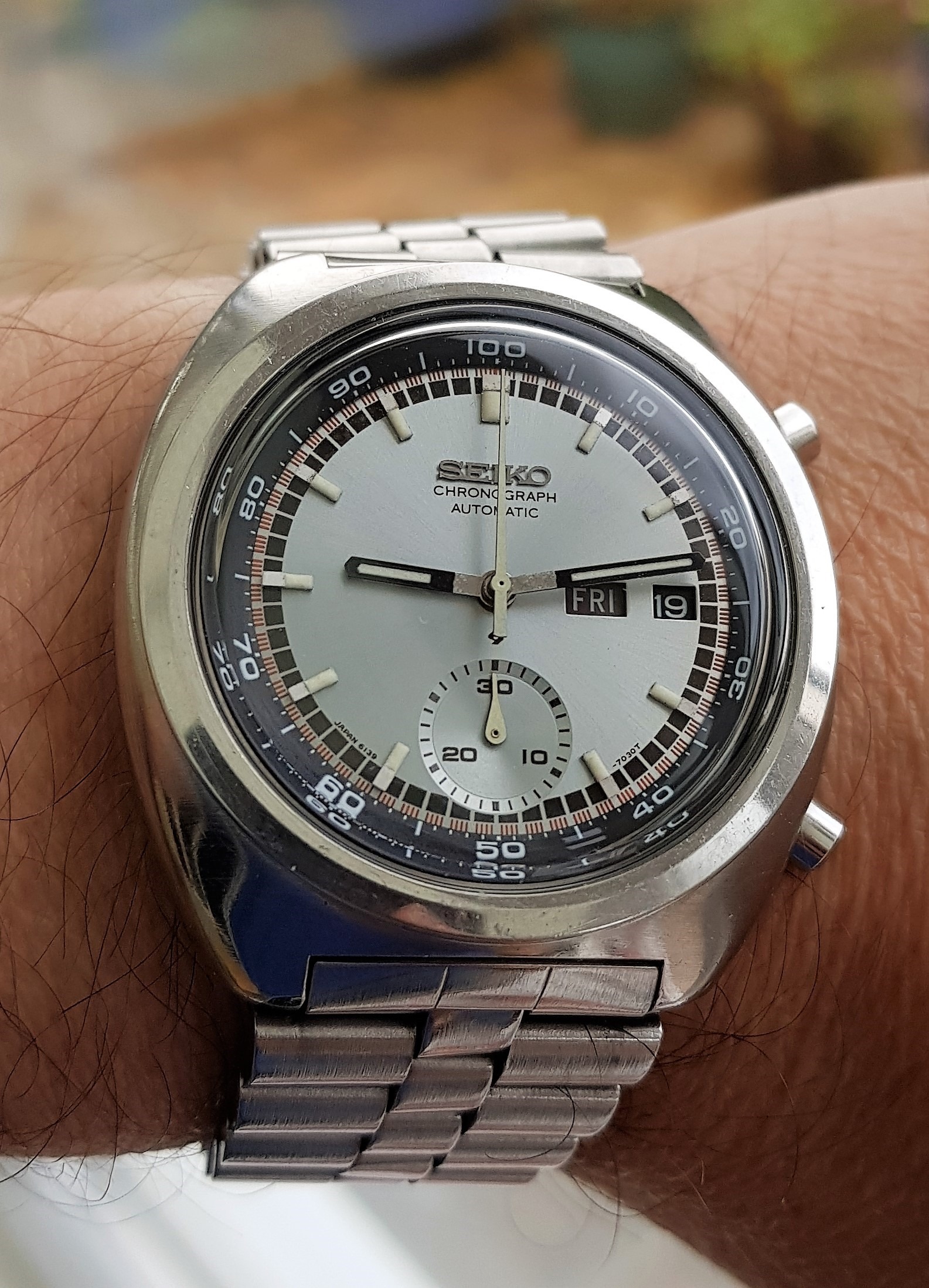Vintage Seiko 6139 Chronograph Dial – Yellow Resist, Pogue Style, 6139-6005/6007/6009